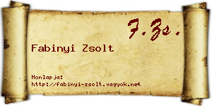 Fabinyi Zsolt névjegykártya